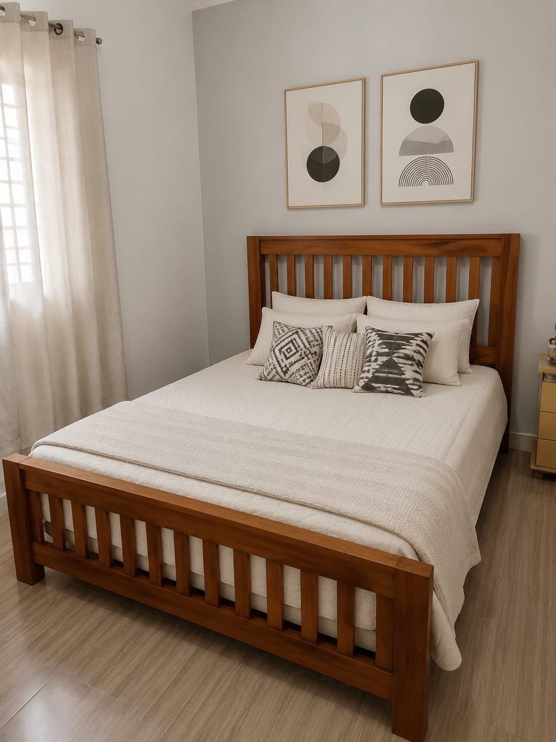 Cama Ripada Clássica em Madeira Maciça
