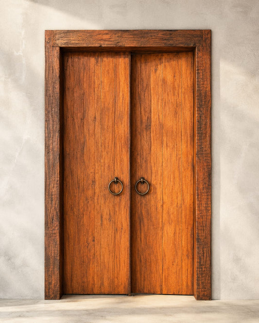 Porta Escovada 2 Folhas em Madeira Maciça 