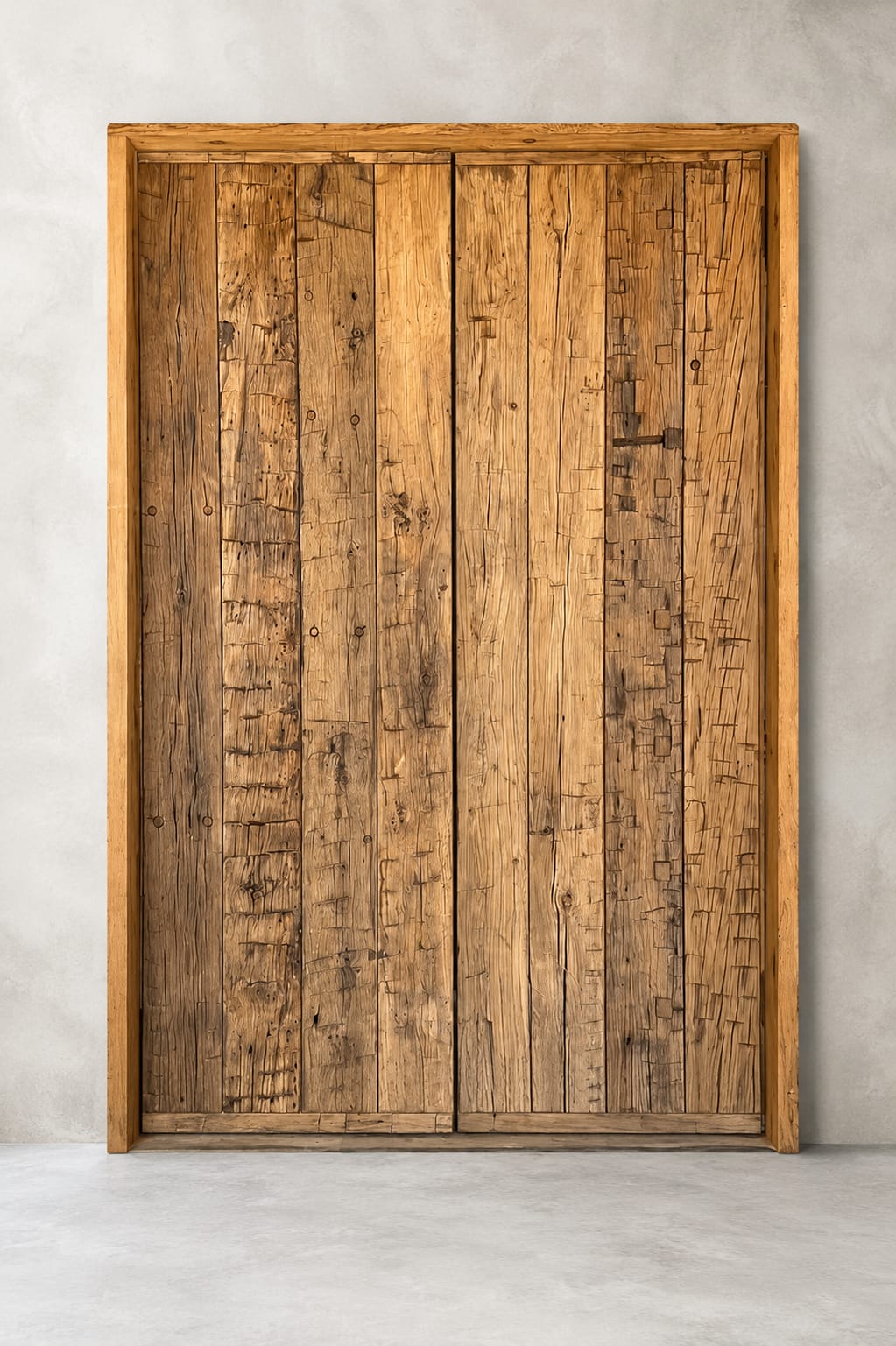 Porta Escovada 2 Folhas em Madeira Maciça 