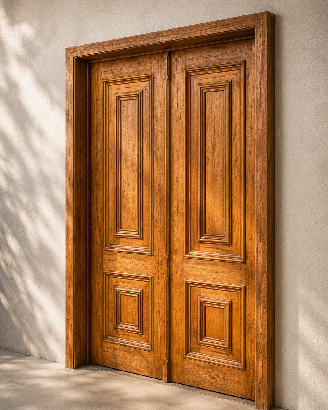 Porta Colonial Almofadada 2 folhas em Madeira Maciça